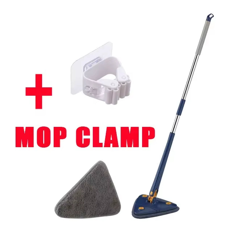 Triangle 360 ​​Cleaning Mop Adjustable Telescopic Household Ceiling Cleaning Brush Tool Self Draining Cleaning Tiles and Walls