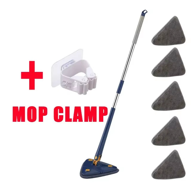 Triangle 360 ​​Cleaning Mop Adjustable Telescopic Household Ceiling Cleaning Brush Tool Self Draining Cleaning Tiles and Walls