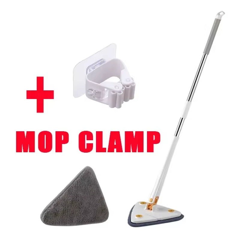 Triangle 360 ​​Cleaning Mop Adjustable Telescopic Household Ceiling Cleaning Brush Tool Self Draining Cleaning Tiles and Walls