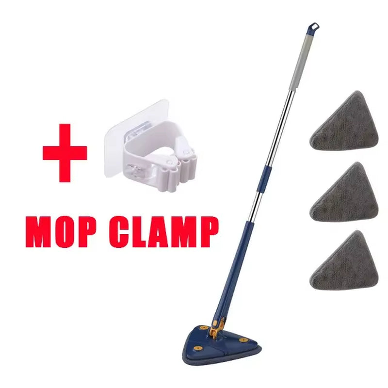 Triangle 360 ​​Cleaning Mop Adjustable Telescopic Household Ceiling Cleaning Brush Tool Self Draining Cleaning Tiles and Walls